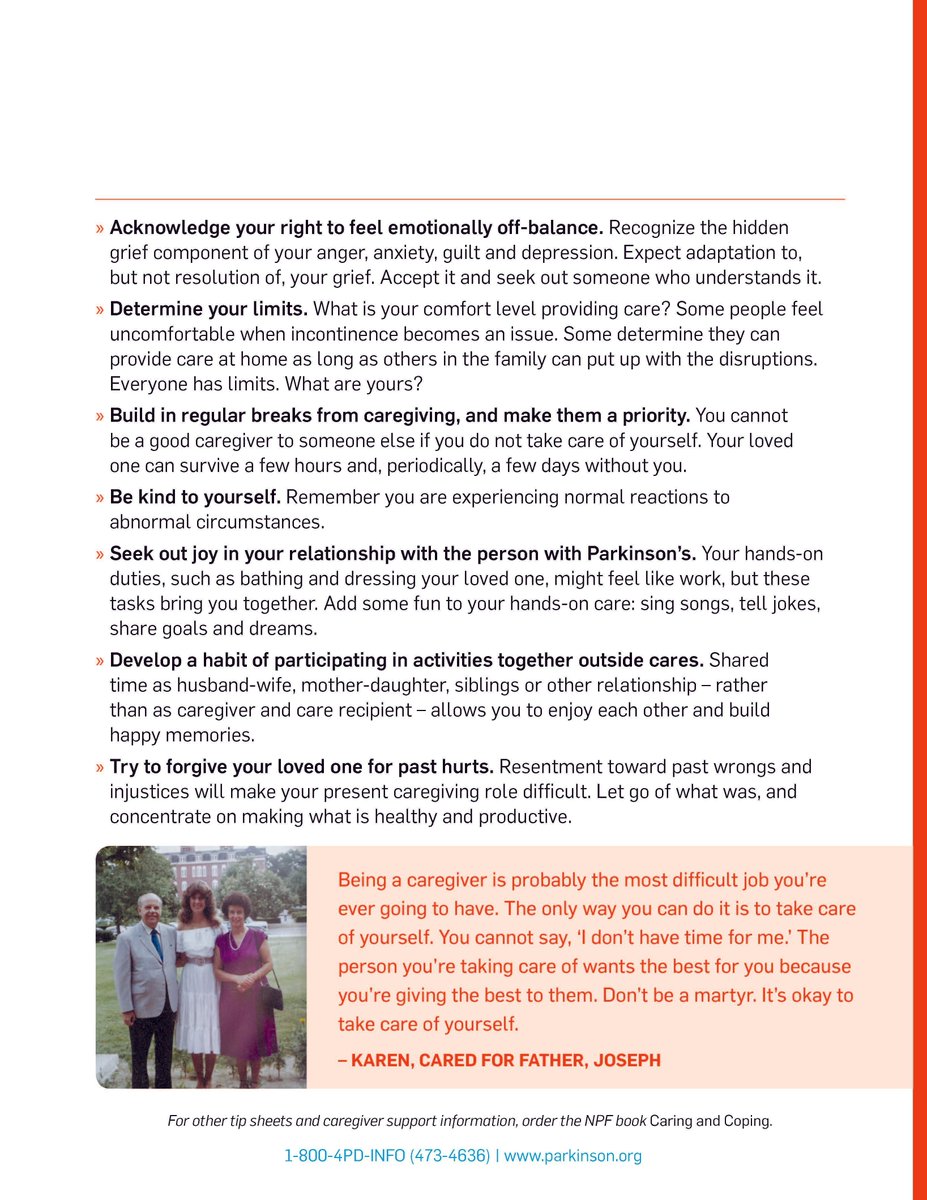 Use the advice from this tip sheet to cope with the concerns you might have as a caregiver of a person with PD. #CaringForCaregivers