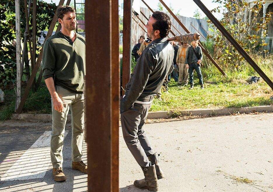 Image result for negan always leaning