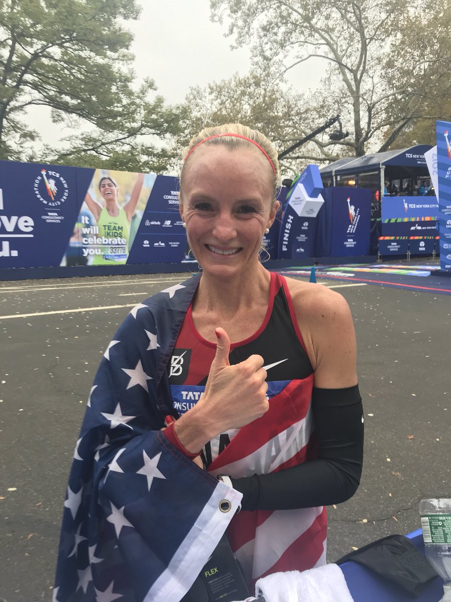 usatf's tweet photo. Congratulations, @ShalaneFlanagan!You are truly an inspiration. #TCSNYCMarathon https://t.co/5qHu09EWhe