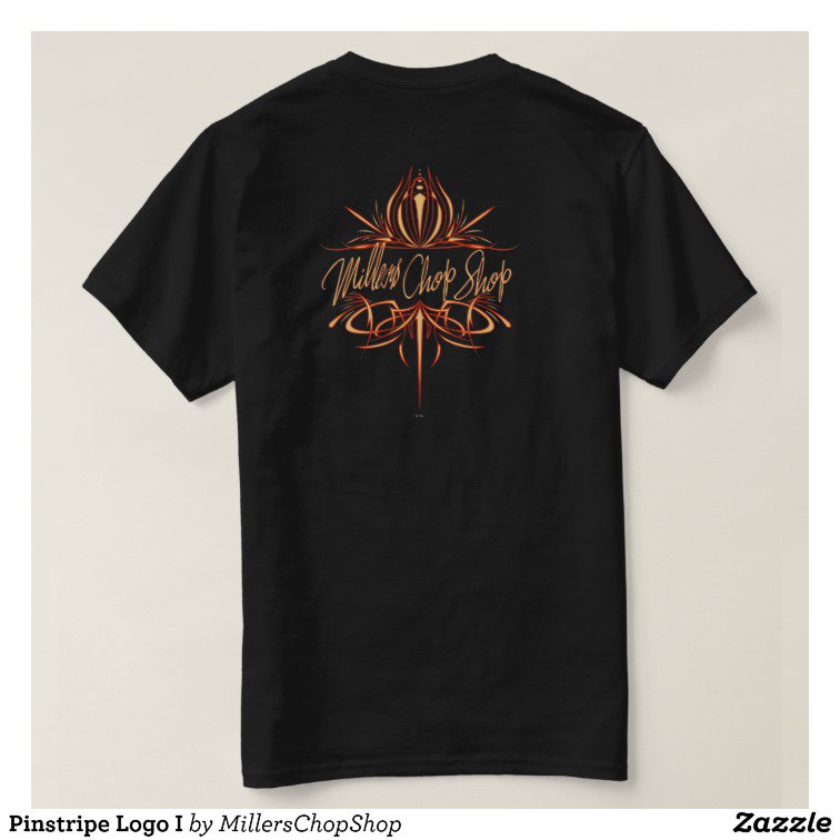 Pinstripe Logo I T-Shirt Millers Chop Shop  goo.gl/mGkYOz  #HotRods #RatRods #HotRodArt