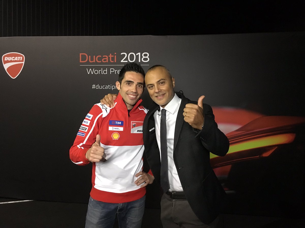 DucatiMotor's tweet photo. All ready for tonight's #ducatipremiere in Milan @PirroRider @antonioboselli @SkySportMotoGP #forzaducati https://t.co/fYWu6HTQTg