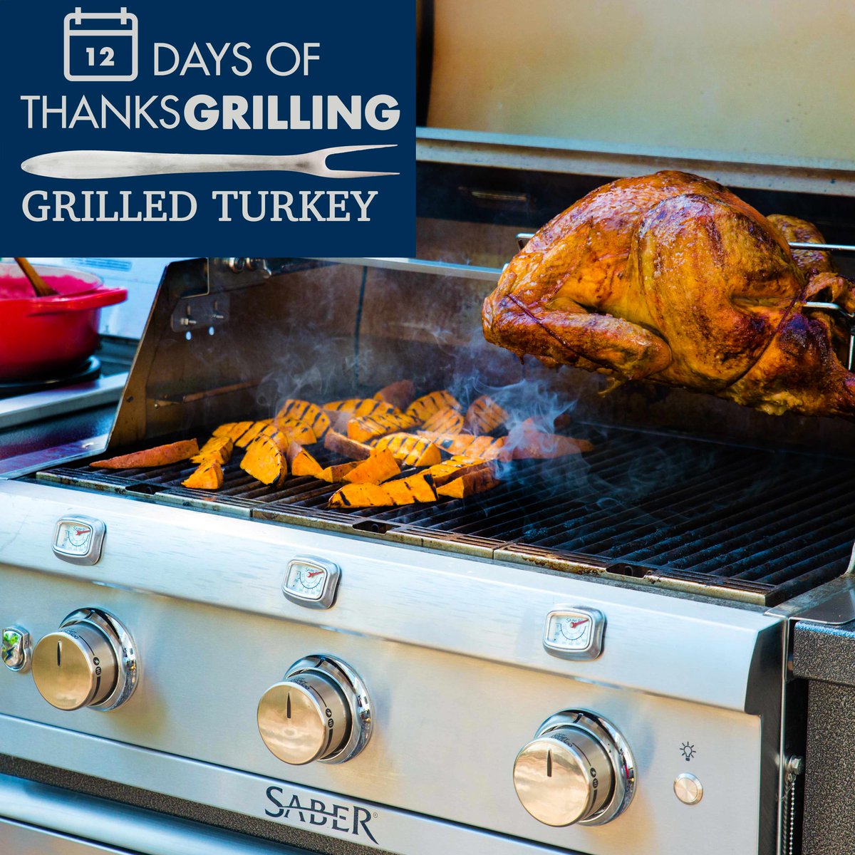 Grilled turkey is where it’s at this year Get the recipe + tutorial here: bit.ly/2j2JSRx #Thanksgrilling