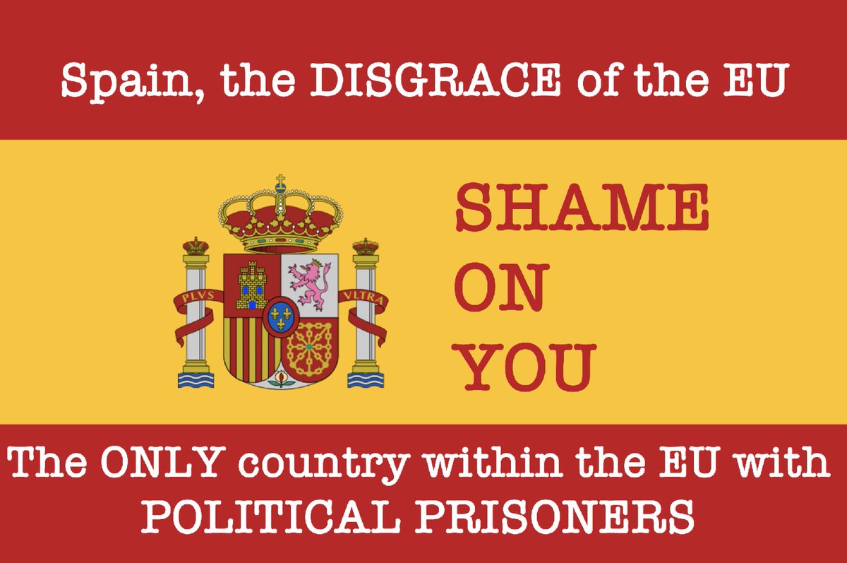 KarlVanlouwe's tweet photo. Spain, an EU member state with political prisoners.  Shame on you... https://t.co/DXjuq65F1F