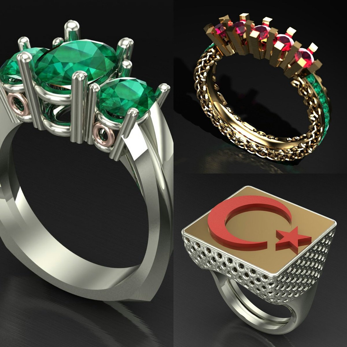 emreriza_'s tweet photo. #goldenrose #gold #renders #rendered #vray #diamond #diamonds #turkey #bayrak #ay #yildiz #gemvision #matrix9 #matrix #matrix8 #rings https://t.co/u5Epl3AGuN