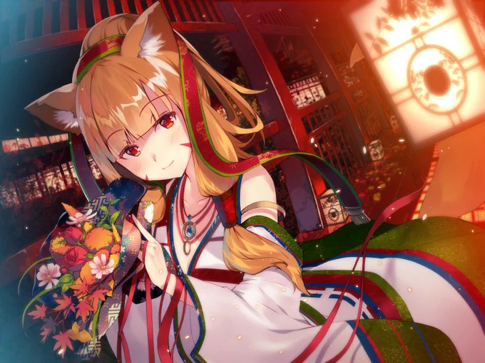 #深夜のひっそり落書きどうしても気に食わなかったので秋の絵を調整しました。ぱっと見変わりませんが・・・自分なりに気に入らない部分を少し修正しました。うーん、まだ顔とか塗りが気に入らないんですが、それはまた次の話。というかコミケ原稿しろよという話ですが!ヤバイ 