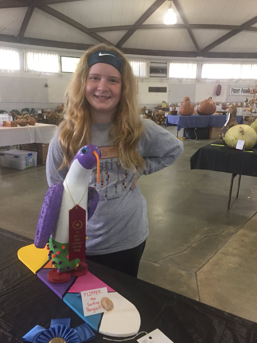 KathyHBlack's tweet photo. Maggie won Second place in Youth Gourd Creature #gourdsarefun https://t.co/PLintevxh9