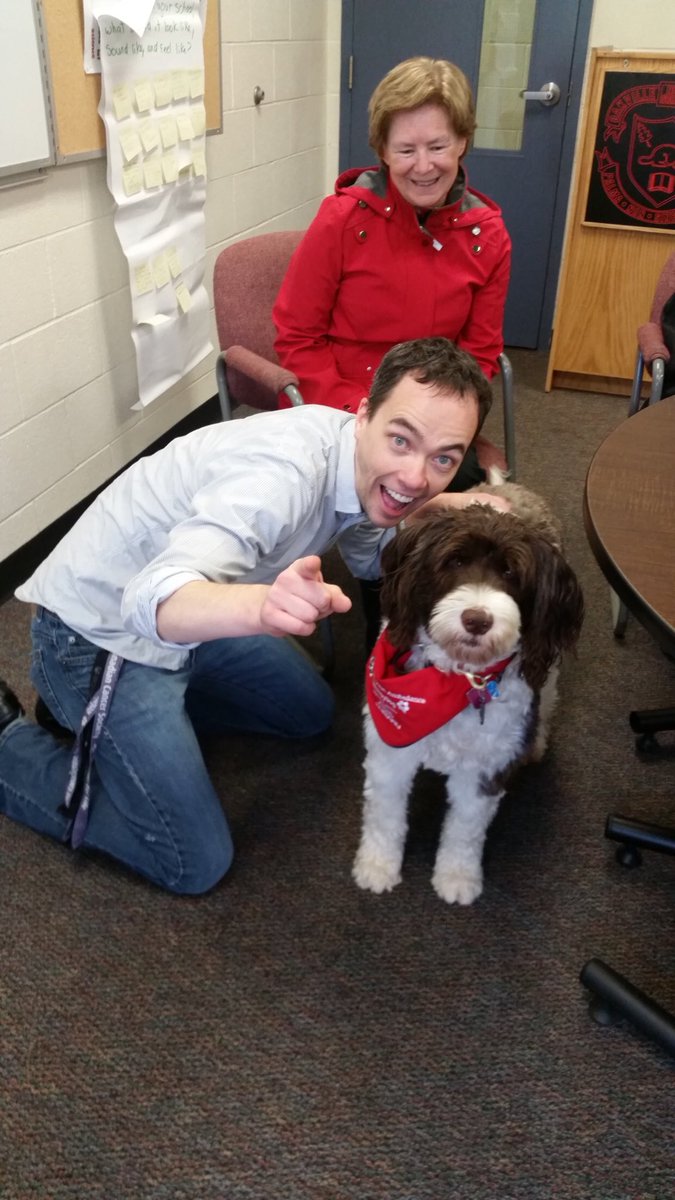 andrealdailey's tweet photo. Our therapy dog Bailey will partner in our commitment to student well-being this year. #barkinguptherighttree #pawsforpause @OakTrafalgarHS https://t.co/9fx1mxmXuu