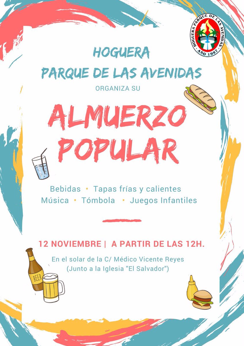 El próximo domingo, 12 de noviembre, ven al #almuerzo de la #hogueraParquedelasAvenidas #fogueres2018 #hogueras2018 #Alacant #Alicante