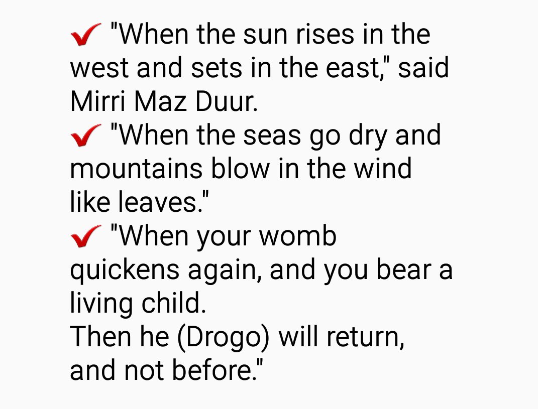 <a href="/McDre_10/">Pappy Thiago</a> <a href="/GoT_Tyrion/">Tyrion Lannister</a> Not as far as we know but the Miri Maz Duur Prophecy has been fulfilled… 
westeros.org/Citadel/Prophe…