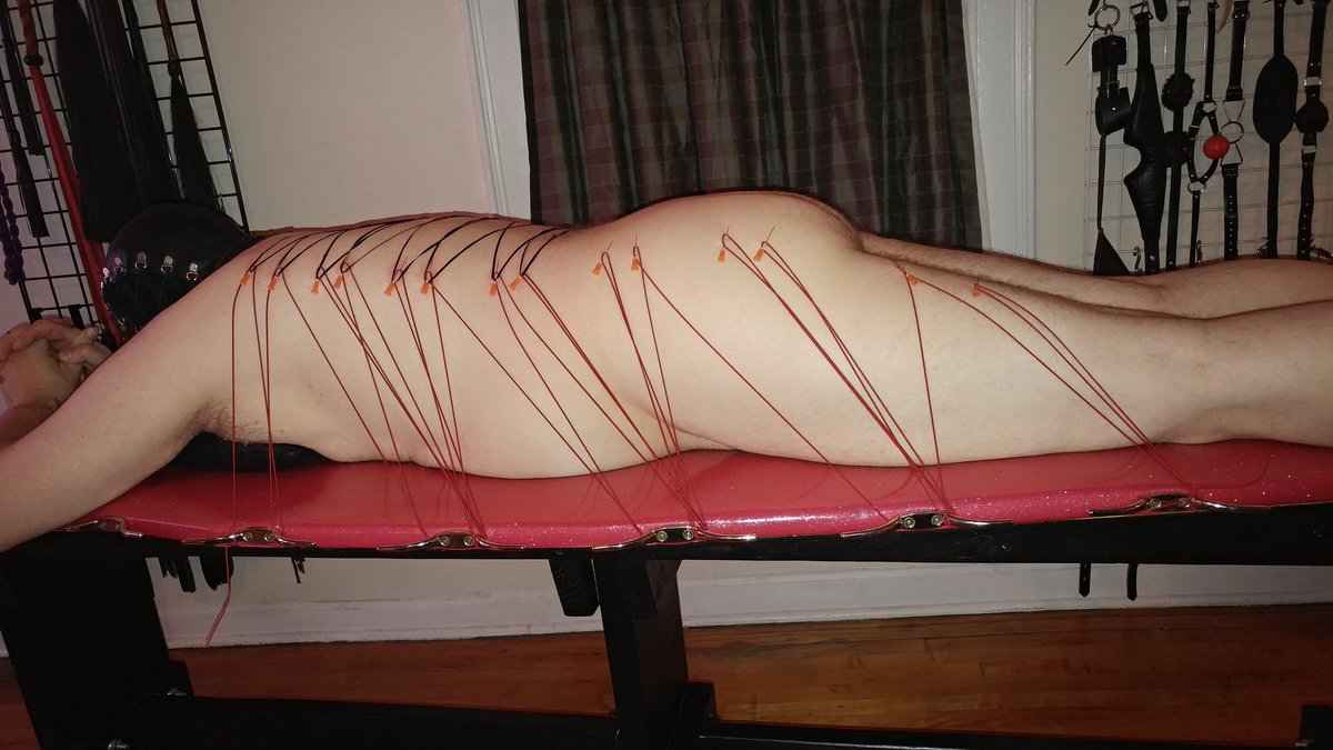 chicagomistress's tweet photo. Not all my #extreme bondage is encasement or wrapping. I love subtle predicament situations #needles #don'tmove #artisticbondage #dominatrix https://t.co/HxcXWoAgnW