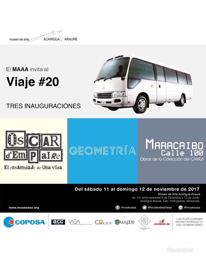 museodearteaa's tweet photo. El #MAAA los invita al viaje #20  para que disfruten de tres inauguraciones este 11 de noviembre. Contáctanos para más información. https://t.co/iULenDgUIm