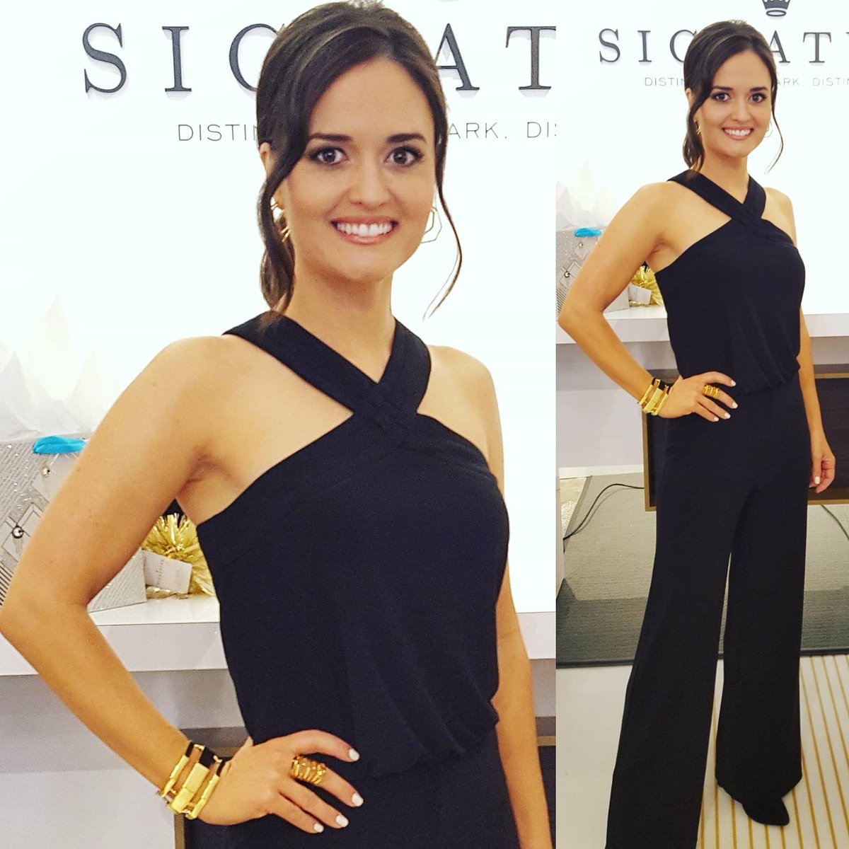 danicamckellar's tweet photo. Grand opening of #hallmarksignature store! Thx @laundrybyshelli for the stunning black jumpsuit & @viasaviene for the jewelry! @Hallmark https://t.co/NOPPymV1Ml