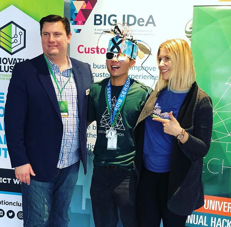 rosapearlterry's tweet photo. HUGE shout out to the amazing @echacks team - killed it! 🤘Get some 😴 😴 😴 #hackathon #echacks @TrentUniversity https://t.co/7lT7uHAngR
