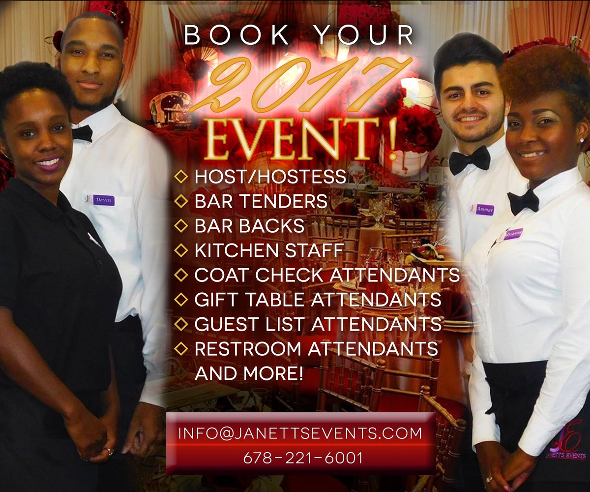 Janetts_Events's tweet image. Event Staff: Kitchen, Servers, Bartenders and more!  
#HolidayParty #Celebrate #Events #Atlantastaffing 
 #Atlantwaitstaff.