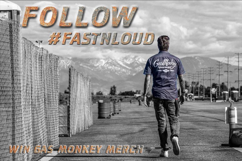 GasMonkeyGarage's tweet photo. Follow #FastNLoud during @FastNLoudtv, when we tweet #FNL34PT2 be the first to like, retweet &amp; comment to win Official Gas Monkey Merch! https://t.co/D5vvVYzef2