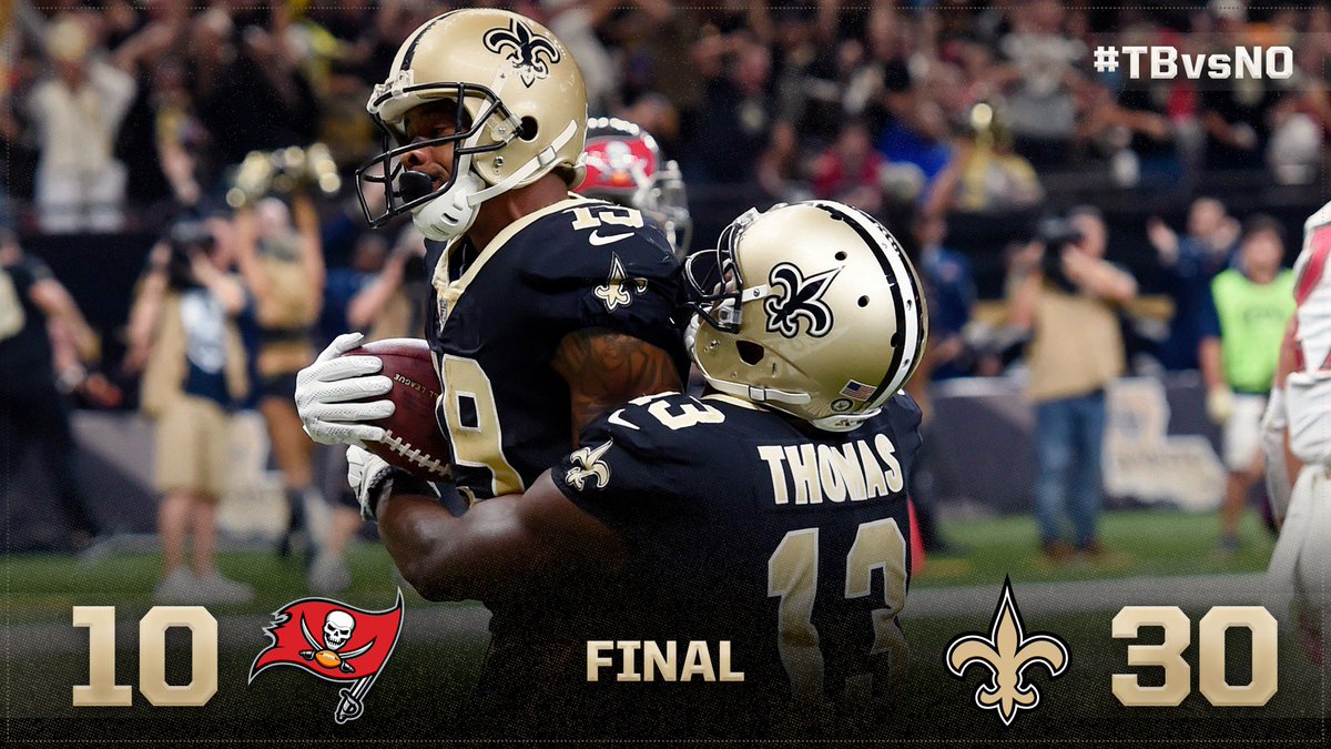 Saints's tweet photo. FINAL: #Saints win their sixth straight, topping Tampa Bay.

RECAP 📰: https://t.co/8wYgX2N3mu

#SaintsGameday | #TBvsNO https://t.co/9gyJWjtKND