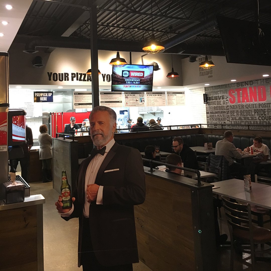 Look who popped by the most interesting pizza place! He doesn't eat pizza often, but when he does, he loves Rebel Pizza!!
