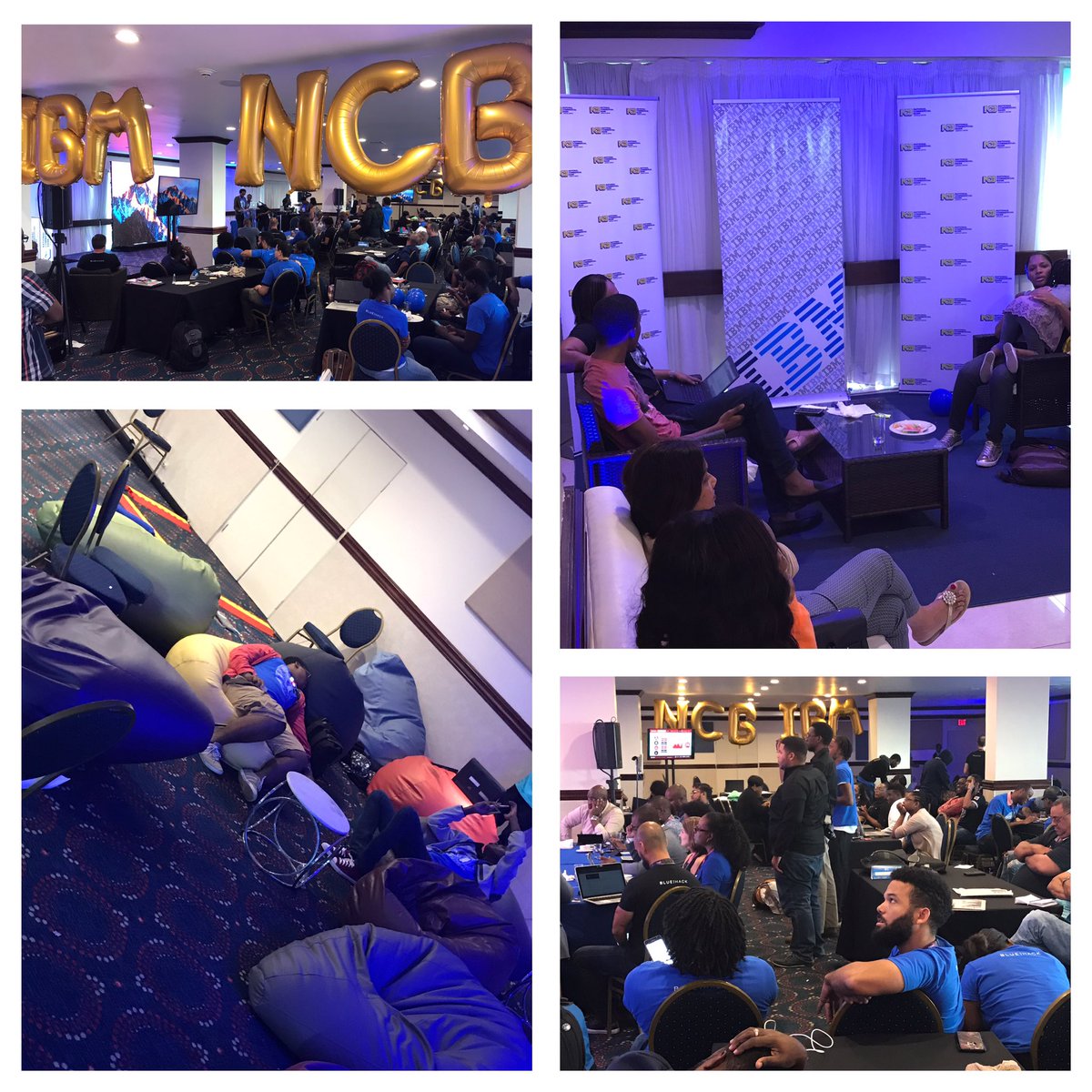 LAinTOTweets's tweet photo. Just over 28hrs in at #BlueHack #JamaicaAINation, teams are presenting, perfecting, resting, & learning. #JamaicaBeProud #DevJa #IBM #NCBJa https://t.co/1Pw3EC9Wk6