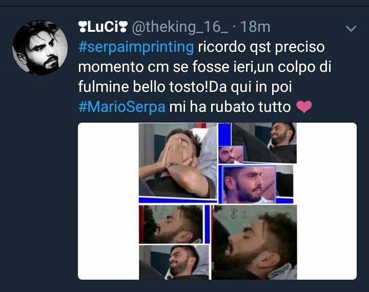 theking_16__'s tweet photo. Io che voglio partecipare a #serpaimprinting ma Twitter mi tiene in punizione!!!Tiè #MarioSerpa https://t.co/Wlh3gGkrc4