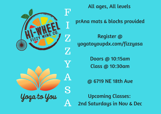HiWheelWines's tweet photo. It's time to start planning for next weekend! Join us for our #FizzYasa class hosted by the incredible Yoga to You PDX team! Quench your https://t.co/MLpXX3JJZ6