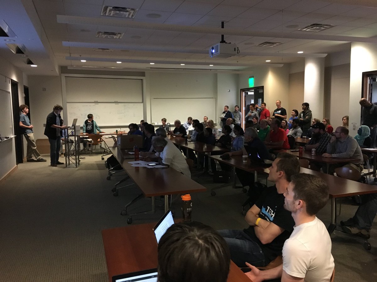 jcarterwells's tweet photo. And we’re off! Packed house for the presentations - #HudATechChallenge @hudsonalpha #urbanengine - thx to @MaynardCooper https://t.co/N9JUK2HYtj