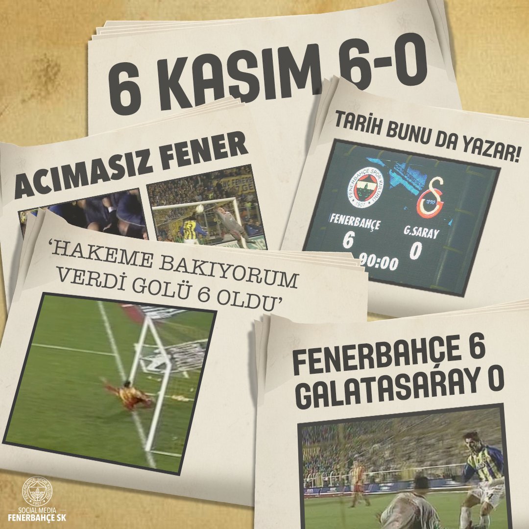 Fener10line's tweet photo. TARİHTE BUGÜN | 06.11.2002

Fenerbahçe 6 - 0 Galatasaray 

DK'9 Tuncay
DK'38 Ortega
DK'69 Serhat
DK'75 Serhat
DK'79 Ceyhun
DK'87 Ümit https://t.co/g5ZvkwF0Yq