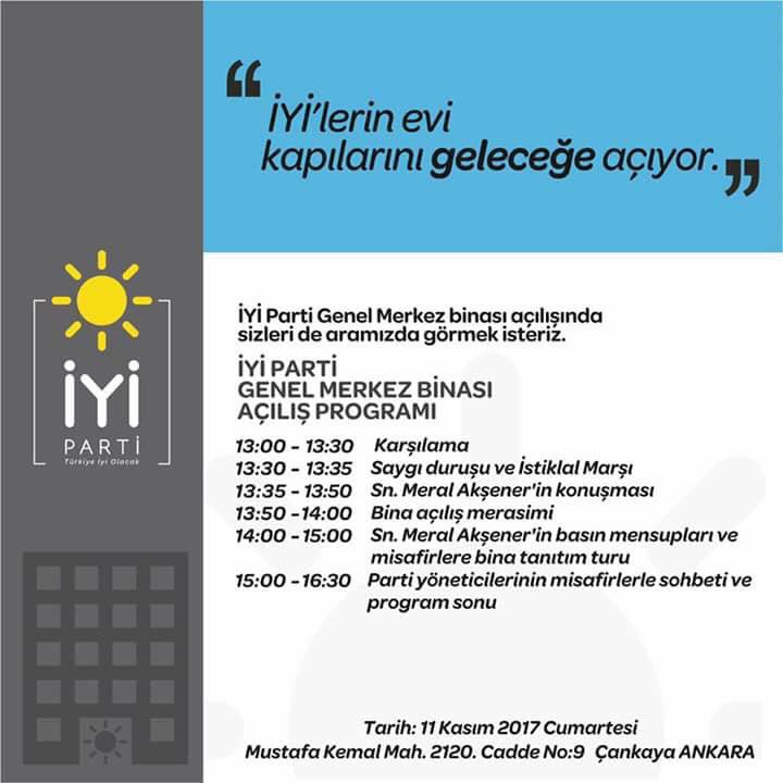 İYİ'lerin evi kapılarını geleceğe açıyor.