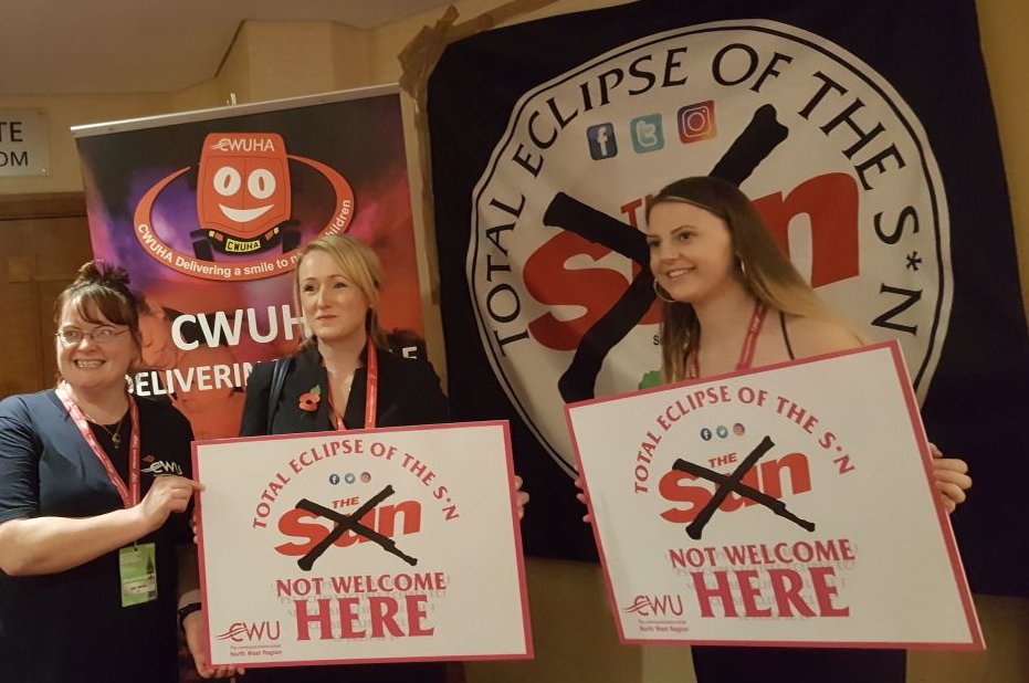 NWCWU's tweet photo. Well done Abi, Maddie & Tony for doing a brill job running CWU stall at #LabNW17 Conf #CloseTheGap @#FourPillars @totaleclipse96 @CWUnews https://t.co/hi2d525x7m