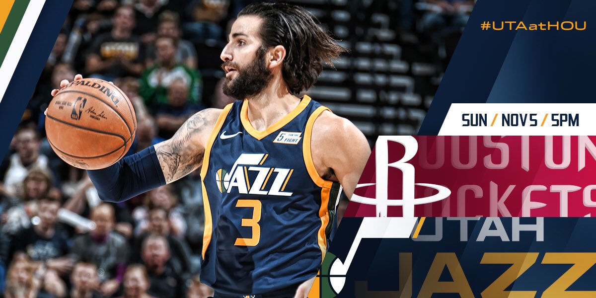 🏀 #UTAatHOU  📺 @ATTSportsNetRM   📻 @1280sports  ⌚️ 5pm MT  🌎 bit.ly/2AiX1Kl https://t.co/c7bX4rSYKI