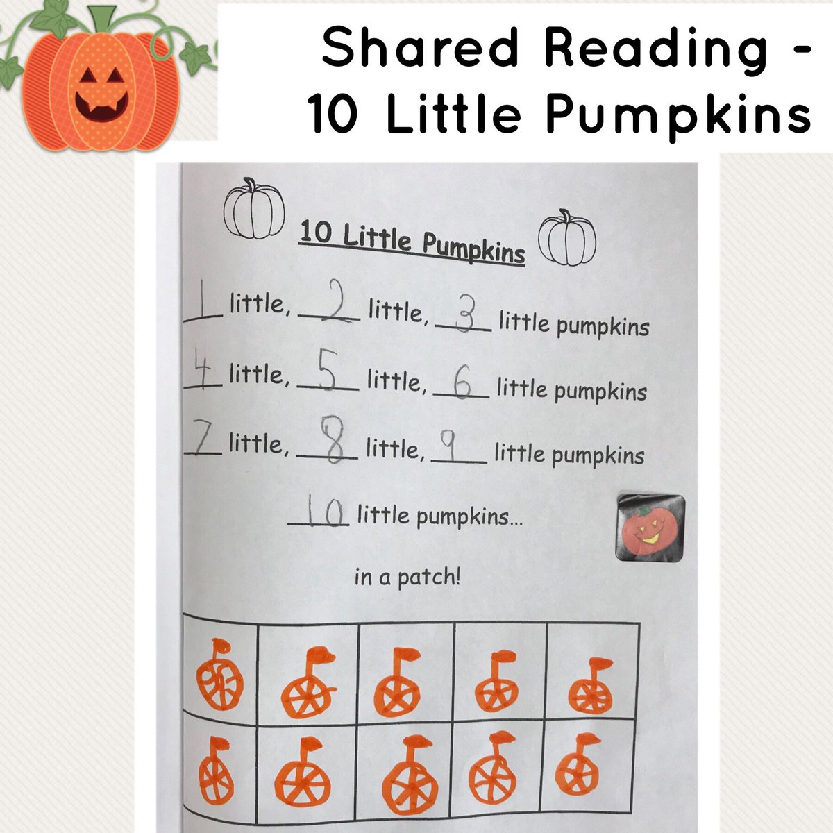 fdkparkview130's tweet image. Last week’s Shared Reading song - 10 Little Pumpkins! 🎼🎃 Try singing it with your child and don’t forget the actions. Hope everyone had a nice weekend! 😊 #sing #mathsong #fallseason