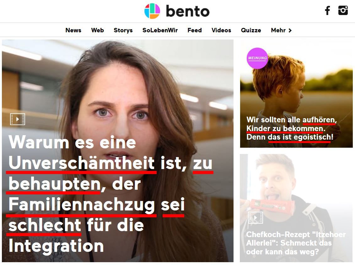 AfD_LV_SH's tweet photo. #Spiegel-Tochter #Bento scheint einen Bevölkerungsaustausch herbeizuwünschen. Ihre Botschaften: #Familiennachzug: Ja! Eigene Kinder: Nein! https://t.co/qCesEpWe7F