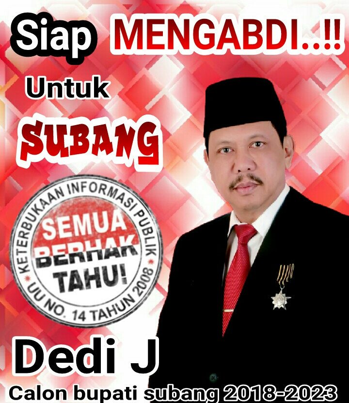Dedi J siap mengabdi untuk subang lebih baik👍
#pdip #pdiperjuangan #bupatisubang #pilkada #subang