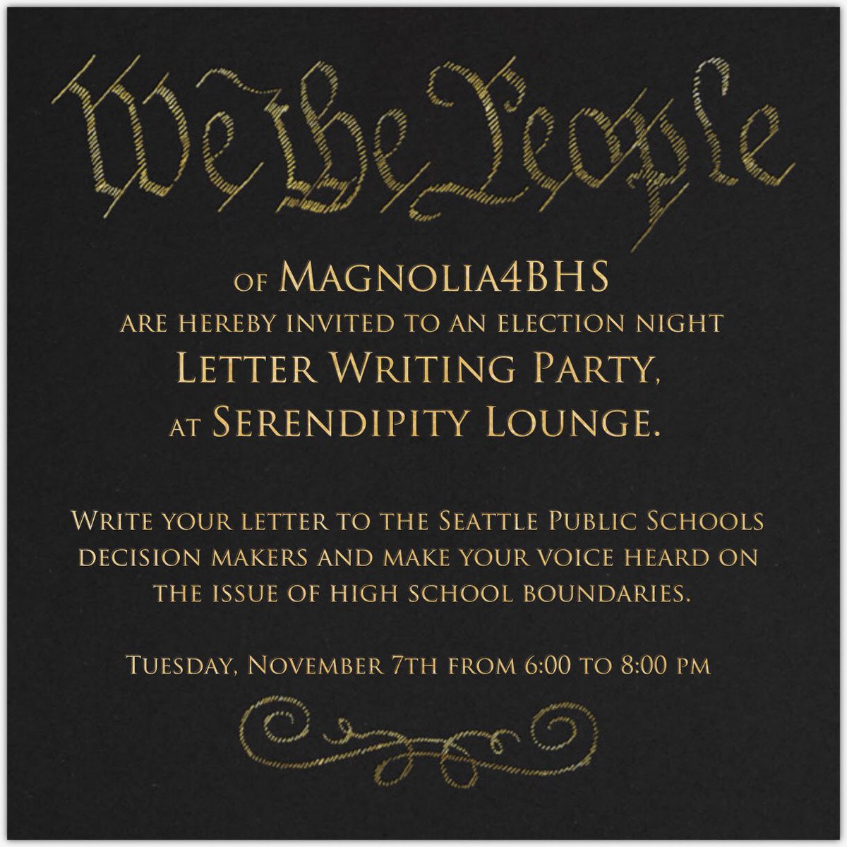 Magnolia4BHS's tweet photo. Join us this Tuesday from 6-8 pm at the Serendipity Lounge for a Letter Writing Party! #Magnolia4BHS https://t.co/4DqLvGGfg4