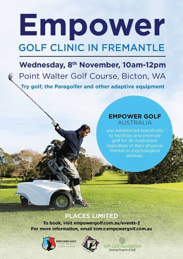 #DisabilityGolf I FREE clinic with <a href="/Empowergolf/">Empower Golf</a>

🚩 Pt Walter GC
📅 Wednesday, Nov 8
🕰 10am-12pm

REGISTER: bit.ly/2zjjV4r