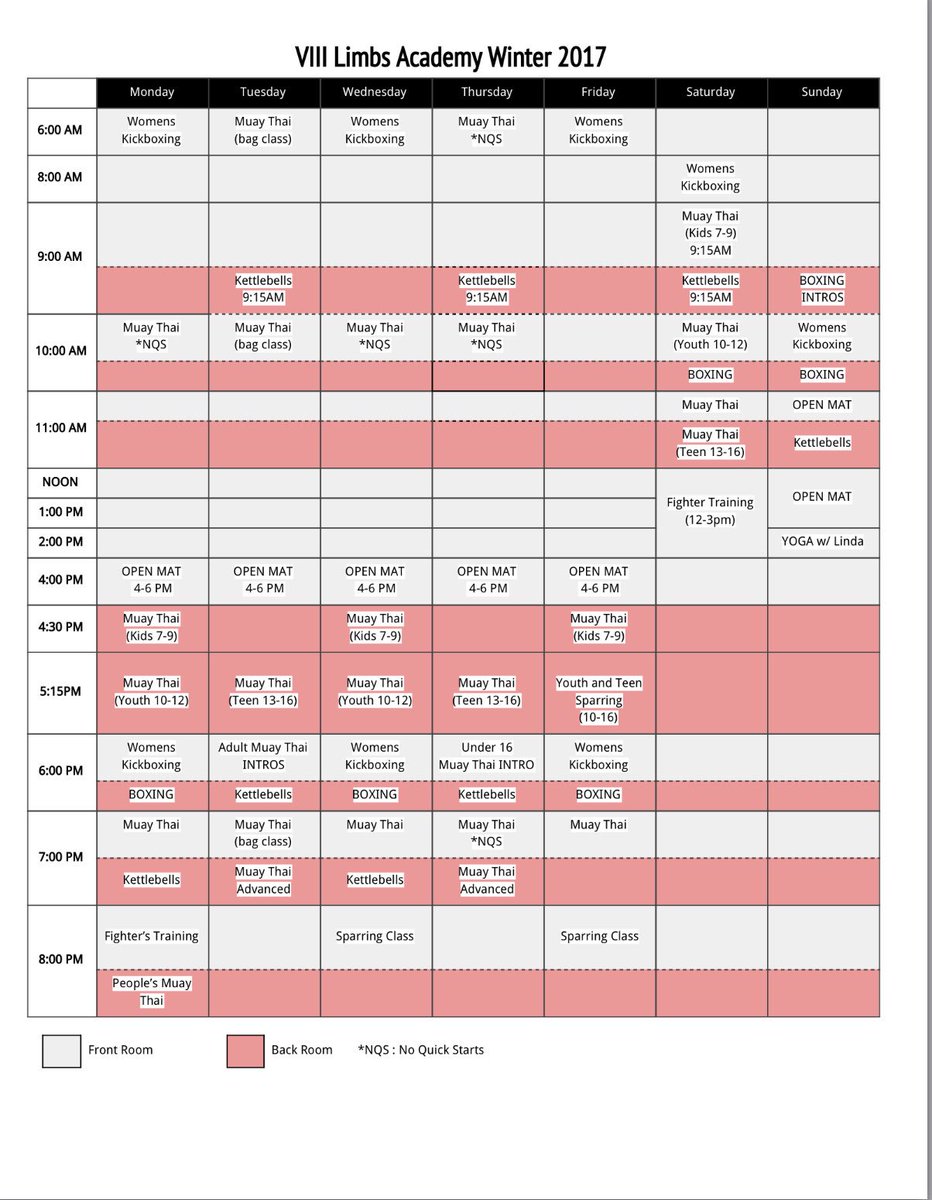 8LimbsAcademy's tweet photo. Just a reminder that the new schedule starts tomorrow! Monday nights at 8pm are for fighters, as well as Saturday’s. #muaythai #westphilly https://t.co/sxlPdiLHuN