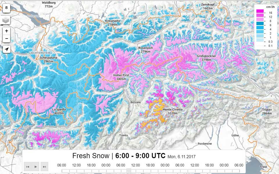 FreerideFriends's tweet photo. Neues Schneebericht Feature verfügbar. 3 Tage Schnee Vorhersage mit Stunden genauen Schneedaten. Mehr Details hier:
https://t.co/eYFWYkn0gX https://t.co/EuGeXA2ghL