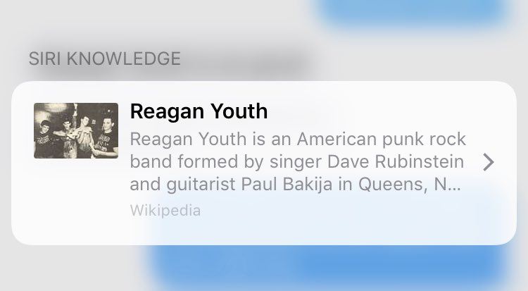 WeDigRecords's tweet photo. Talk to Siri about Reagan Youth. She has knowledge apparently. #ipunk https://t.co/K9mES1VenX