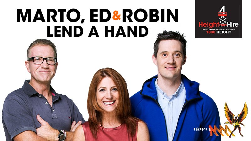If your sporting club needs Marto, Ed &amp; Robin &amp; our mates Height 4 Hire to "Lend a Hand" you can still register HERE triplem.com.au/win/brisbane/m…