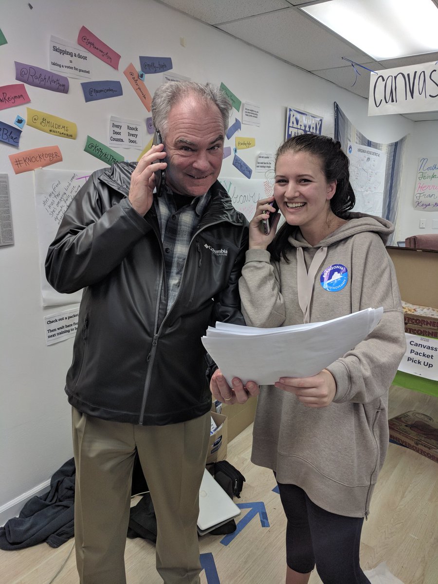 Sen. <a href="/timkaine/">Tim Kaine</a> wants you to make calls to elect <a href="/RalphNortham/">.</a>, <a href="/FairfaxJustin/">Justin Fairfax</a>, <a href="/MarkHerringVA/">Mark Herring</a>, and <a href="/KathyKLTran/">Kathy Tran</a>. Sign up and help the <a href="/GMUdems/">Democrats at Mason</a>  #KeepGMUBlue! bit.ly/gmuGOTV #GameOnVA #Flip42Blue
