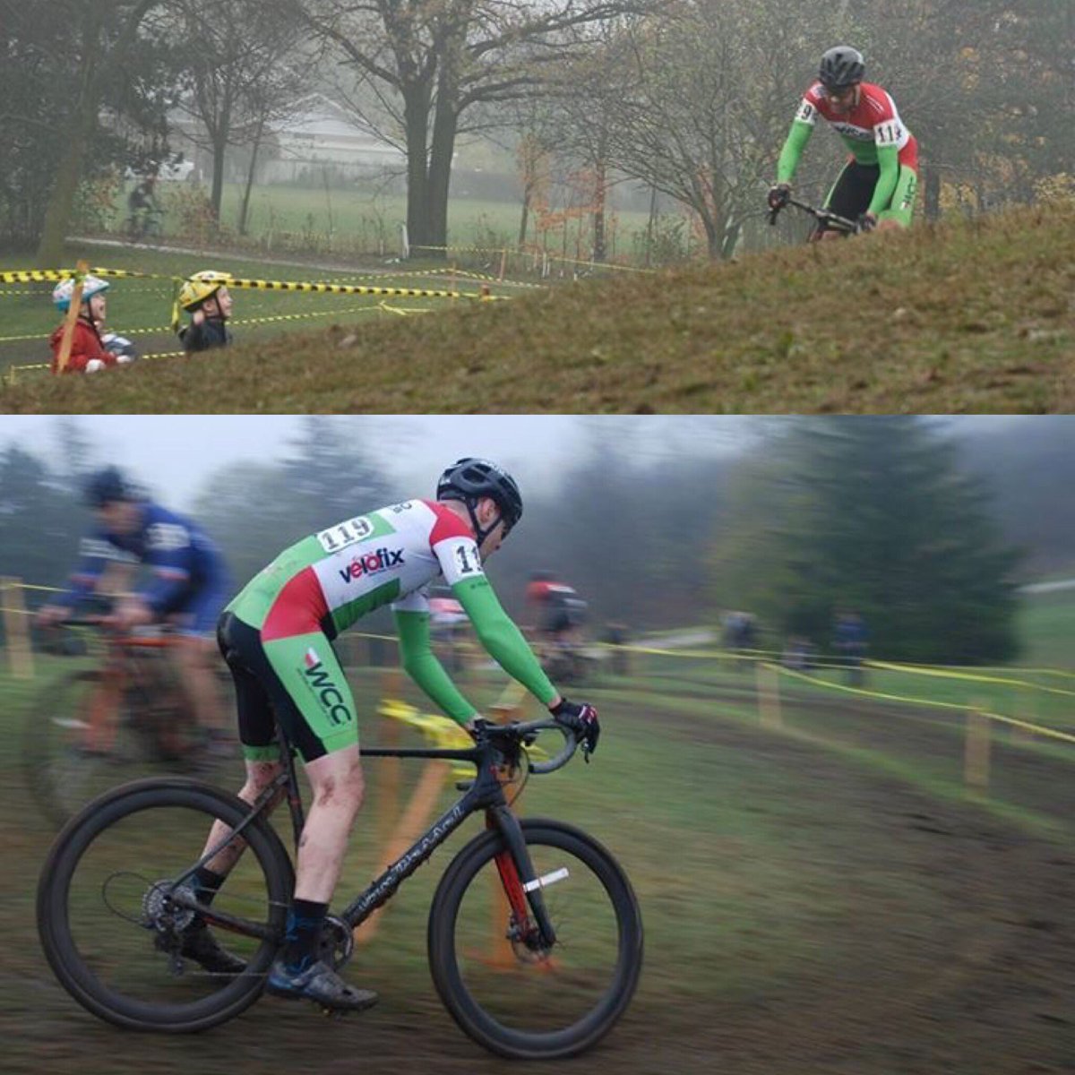 VelofixKW's tweet photo. Heckled by my own kids! 😅 #Cyclocross is fun for the whole family. An awesome day of playing in the mud! #GuelphCX @GuelphCX #wcc #velofix https://t.co/ub6VqP2Xx2