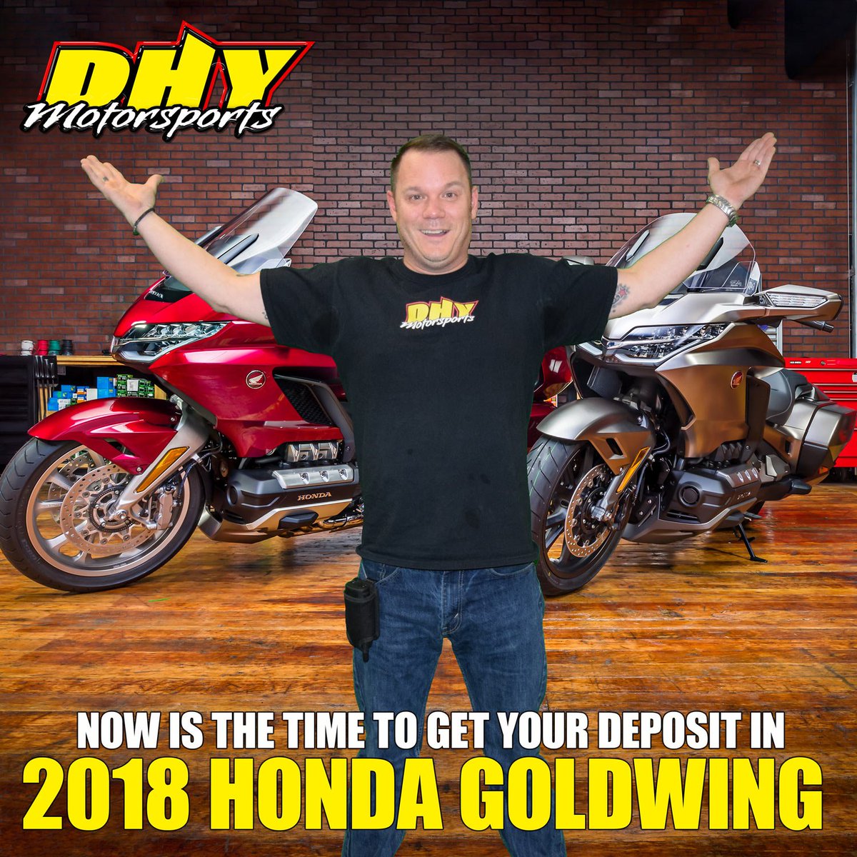 DHYNJ's tweet photo. #FunckmasterFlash is psyched over the all new 2018 #Honda #Goldwing and #GoldwingTour coming soon to #DHYMotorsports. #GetYourDepositIn https://t.co/i7ZuBmZI5b