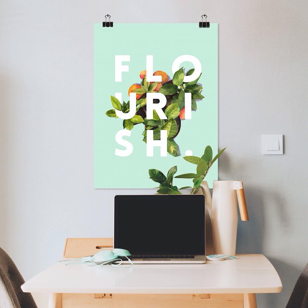 83oranges's tweet photo. ‘Flourish’ Poster @seenby #seenby #buyart #decor https://t.co/Wz81N8NEBV https://t.co/trVZmBGmEf