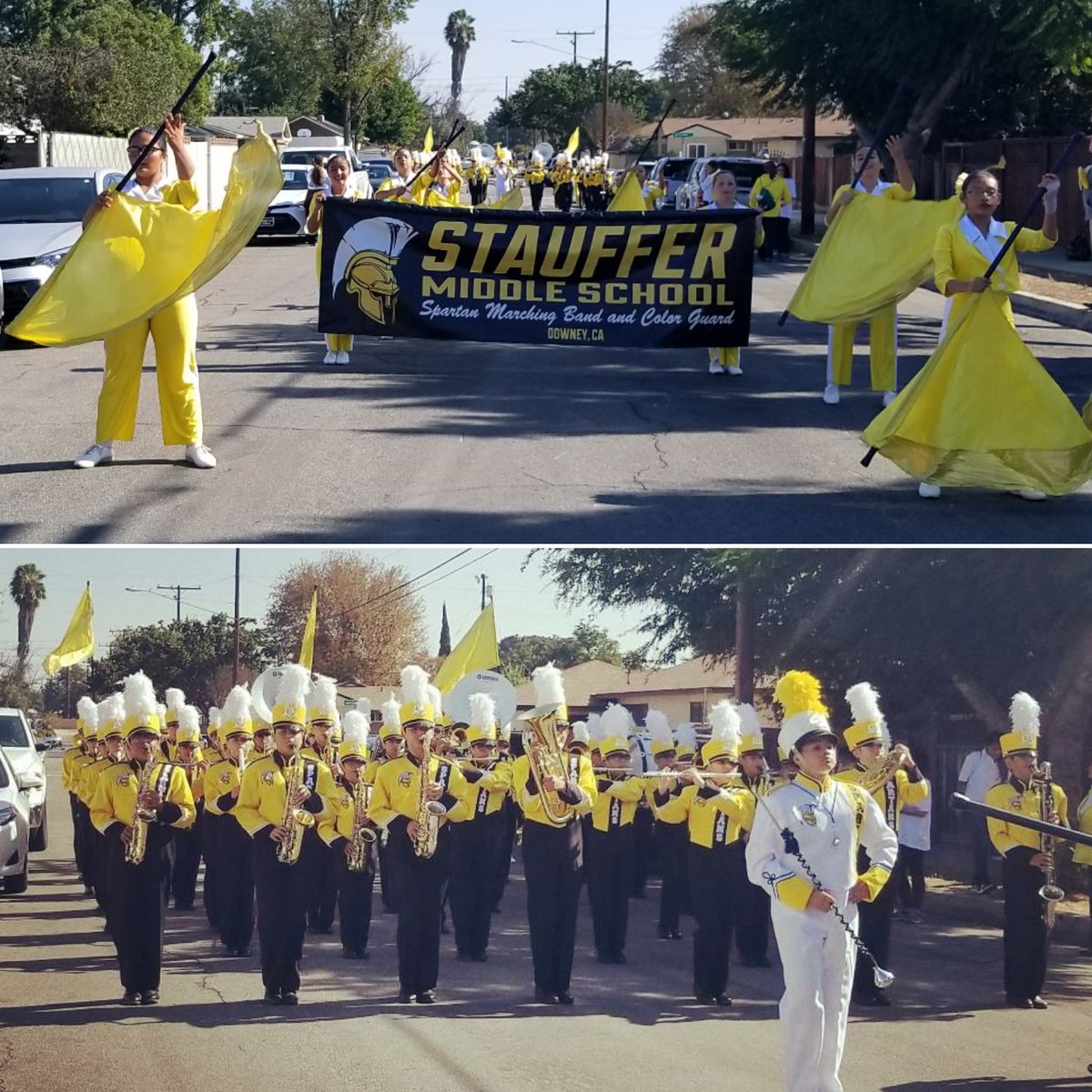 Stauffer Marching Band and Color Guard at the Chino Invitational Band Review. #staufferspartans  #stauffermiddleschool #stauffermbcg