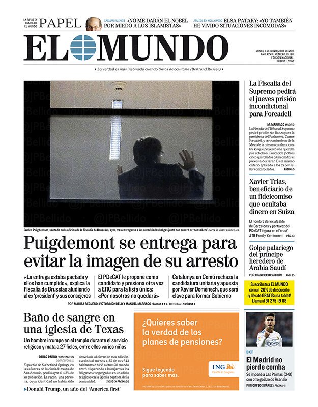 MainatJM's tweet photo. Ni una sola portada dels diaris de Madrid titula que el jutge belga ha alliberat a Puigdemont. Ni una!
Via @JPBellido https://t.co/EOprXTpLMF
