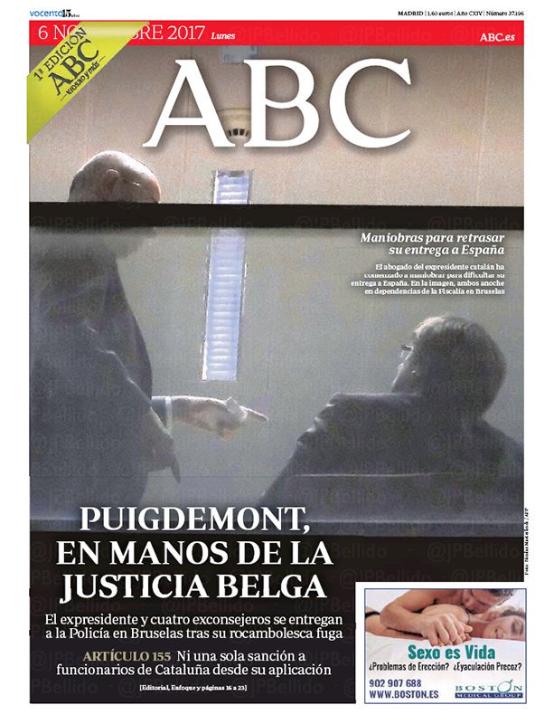MainatJM's tweet photo. Ni una sola portada dels diaris de Madrid titula que el jutge belga ha alliberat a Puigdemont. Ni una!
Via @JPBellido https://t.co/EOprXTpLMF