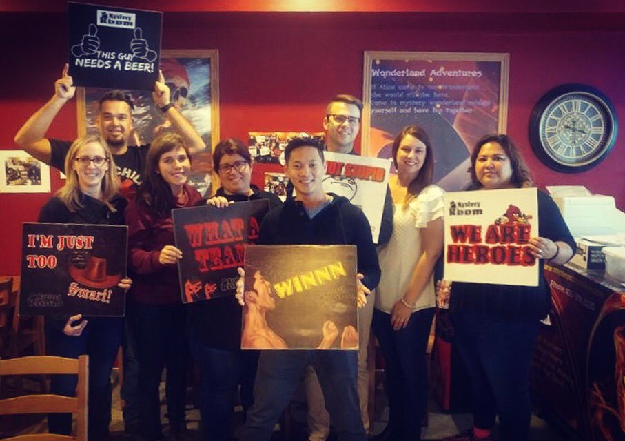 davidha02's tweet photo. Conquered the Dream World Mystery Escape Room! #TeamNWT #GGCLC2017 #Reunion #Toronto https://t.co/DMdIU81mFe