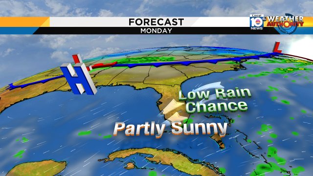 If you liked today, then you'll like Monday! It serves up more middle 80s and a generally low 20% chance for rain. https://t.co/geycAyIglB