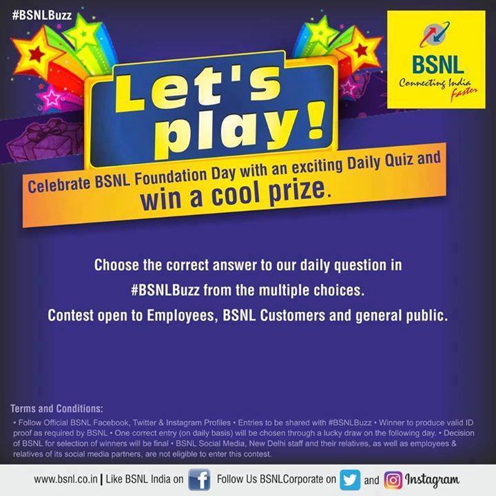Here is the 37th question of #BSNLBuzz Click here goo.gl/uqyUvX to predict the correct answer &amp; win BIG! #BSNL #ContestAlert