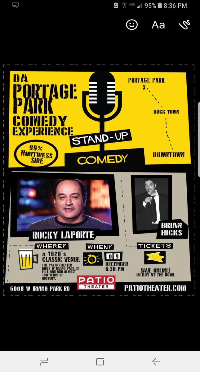 CHICAGO LAND, JOIN ME FOR SOME LAUGHS DEC 9TH , PATIO THEATRE. #COMEDY #ROCKYLAPORTE #PATIOTHEATRE