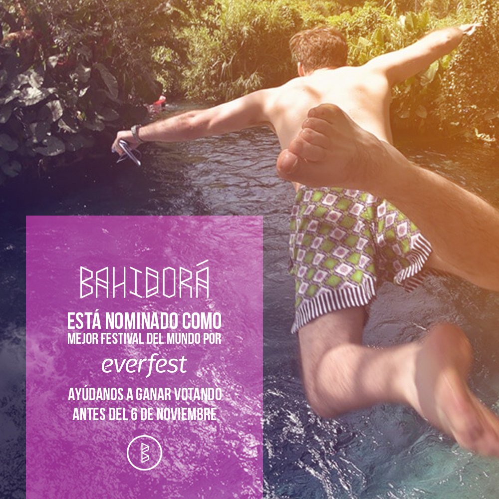 Chavos, <a href="/Bahidora/">Bahidorá</a> está nominado por <a href="/Everfest/">Everfest</a> a mejor festival del mundo. Bríndanos la atención con tu voto acá 🙏🏽 everfest.com/magazine/best-…